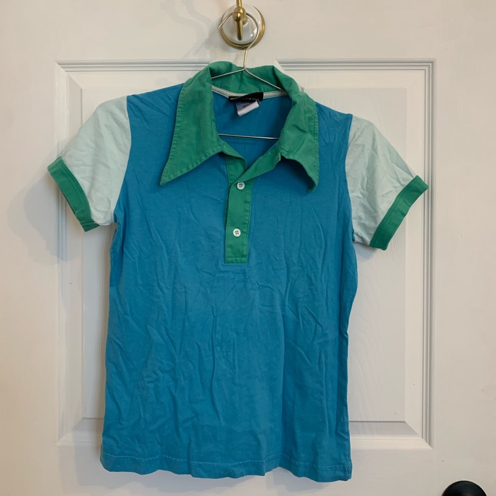 Color Block Half-Button Collared Tee - image 1